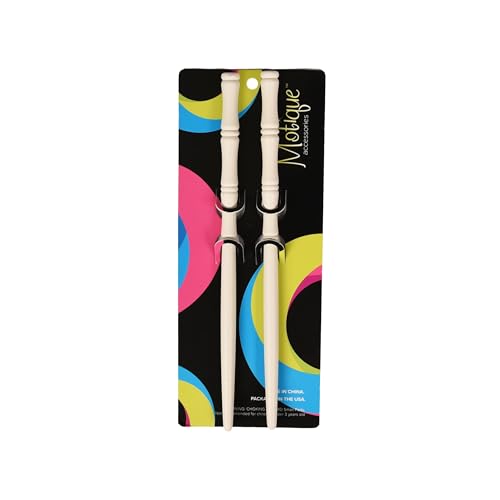 Carved Wooden Hair Sticks Set, Traditional Hair Chopsticks, 7 inches, 2 Pack, Vintage Style (White) - color: White
