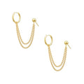 Freekiss Gold Chain Studs Earrings for Women Trendy: Hypoallergenic 14K Gold Plated Dangle Earrings Dainty Small Long Chain Earring Set Fashion Gold Jewelry for Women - style: ball chain earrings-gd