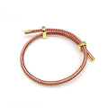 Caiyao Unisex Steel Rope Bracelet Couple Bracelet Simplicity Fashion Titanium Buckle Adjustable Wire Rope Bracelet for Women Men Jewelry Gift - color: pink gold