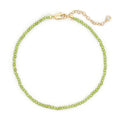 Bemoly Faceted Anklet for Women Gemstone Beads Anklet with Sparkling CZ Tail Charm - 22cm + 5cm Adjustable 14K Gold Plated Foot Chain - October Birthstone Jewelry Gift for Her, Summer Beach Vacation - color: Anklet-Peridot