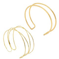 2PCS Gold Arm Cuff Bracelets for Women Jewelry Upper Arm Open Adjustable - style: Style A