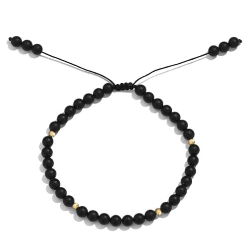 Softones 6mm Natural Stone Anklet for Women Gemstone Ankle Bracelets for Women Healing Energy Crystal Anklets Adjustable(8.5-10 Inches) - color: Matte agate