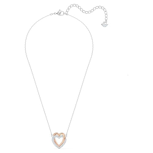 Swarovski Infinity Heart Jewelry Collection, Necklaces and Bracelets, Rose Gold & Rhodium Tone Finish, Clear Crystals - color: Necklace
