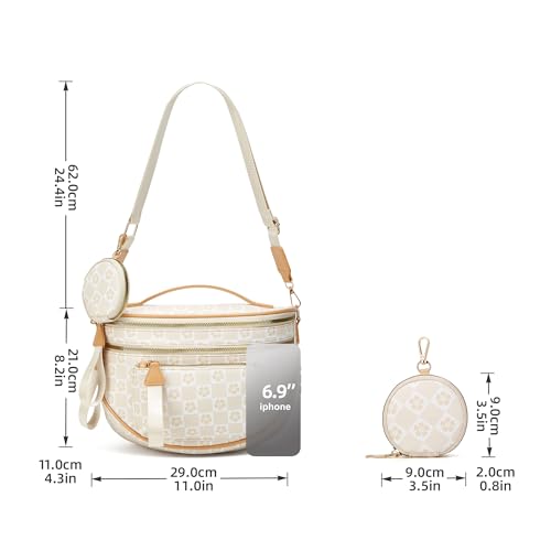 Crossbody Purse for Women Small Crossbody Bags Trendy Vegan Leather with Adjustable Shoulder Straps Gift for Mother Wife Mom - color: Beige Checkered