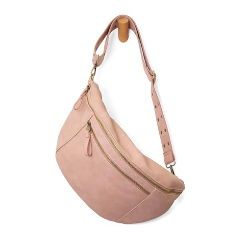 Joy Susan Womens Vegan Leather Mel Large Sling Crossbody Bag - Blush - color: Blush