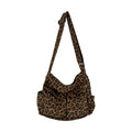 KlaOYer Canvas Messenger Bag Large Hobo Bag Crossbody Shoulder Bag Tote Bag with Pocket for Women and Men - color: Brown Leopard