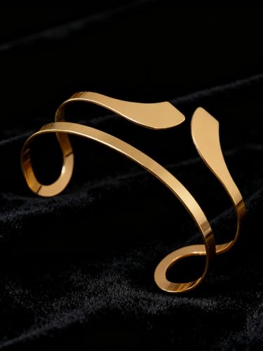 Minimalist Arm Cuff Bracelet Layered Armband Elegant Cuff Bangle Round Bracelet Stackable Geometric Jewelry for Women Men - color: geometric