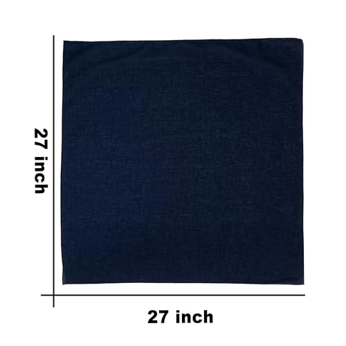 Junvena 27 Inch Extra Large Bandana 100% Cotton,Soft Thin Breathable Headband for Men Women, Solid & Paisley - color: Navy Single