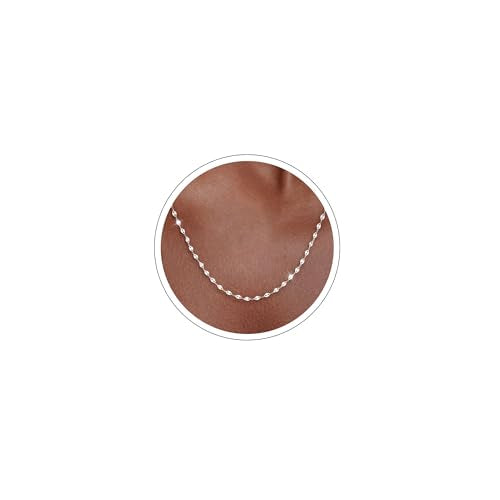 Carffordo 925 Sterling Silver Chain Necklace Link Chain Necklace for Women Simple Dainty 16K Gold Plated Necklace for Women Minimalist Waterproof Silver Necklace Trendy Jewelry Gifts - color: Silver, size: 20 Inches (Women's Long Length)