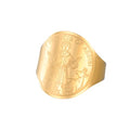 TEAMER Resizable Saint Francis of Assisi Ring Pendant Patron Saint of the Animals and Nature Francis Pet Protect Medal Catholic Jewelry For Women Men - color: Gold