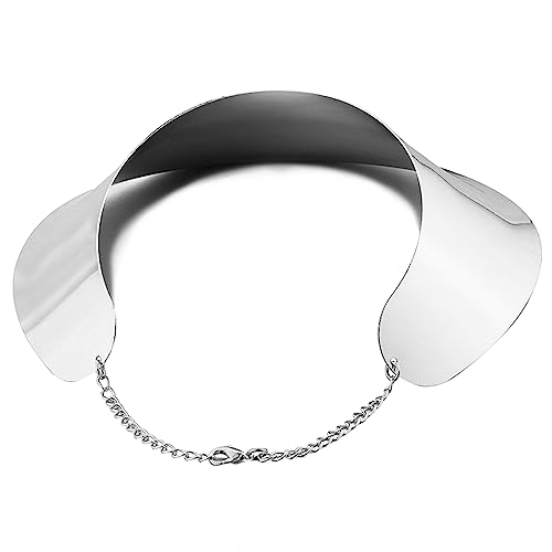 Gold Necklaces for Women Chunky Gold Silver Choker Necklace Statement Egyptian Jewelry for Women Men Gold Costume Jewelry Sets Accessories Gift - color: Chunky Silver Choker