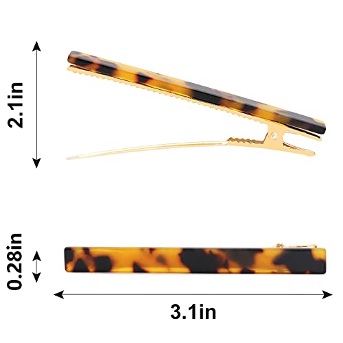 Cobahom 6 Pack Leopard Print Hair Clips Duckbill Hair Clip Metal Duck Teeth Hair Pins Chic Tortoise Shell Hair Barrettes for Women and Girls - color: 6 Pcs Leopard Print