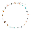Created Turquoise Necklace for Women 14K Gold Plated Beaded Heart Choker Boho Necklaces Handmade Beach Summer Everyday Western Jewelry Gifts - color: Silver Chain, style: Irregular-Colorful