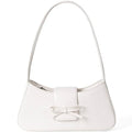 Shoulder Bags for Women Coquette Bow Purse Y2k Bag Small Cute Purses Mini Hobo Handbag Faux Leather Shoulder Purse - color: White