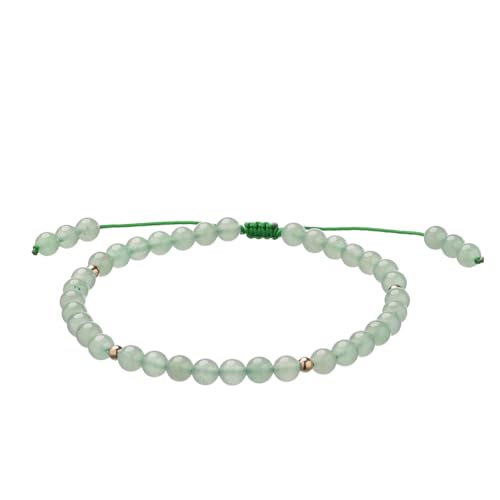Softones 6mm Natural Stone Anklet for Women Gemstone Ankle Bracelets for Women Healing Energy Crystal Anklets Adjustable(8.5-10 Inches) - color: Aventurine