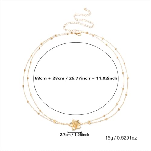 Flower Body Chain for Women Gold-Plated Metal Waist Chain Body Belly Belt Jewelry Layered Bead Metal Body Chain Summer Beach Accessories - color: Gold/A