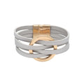 Fuqimanman2020 Circle Charm Leather Wrap Bracelet Boho Handmade Layered Cuff Bracelets for Women Teen Bohemian Multi Strand Bangle Bracelets Holiday Jewelry - color: grey