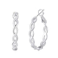 Senteria 925 Sterling Silver Post Hoops Earrings for Women Lightweight Twisted Hoop Earrings With Cubic Zirconia Hypoallergenic Silver Hoops Earrings (20/30/40/50/60MM) - color: silver-20mm