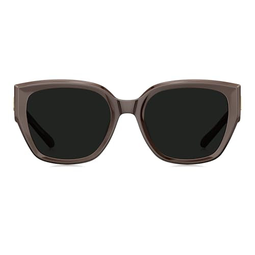 BOLON Women Trendy Cat Eye Polarized Sunglasses, Exclusive Eyewear Brand of EssilorLuxottica - color: Solid Coffee/Grey Polarized Small