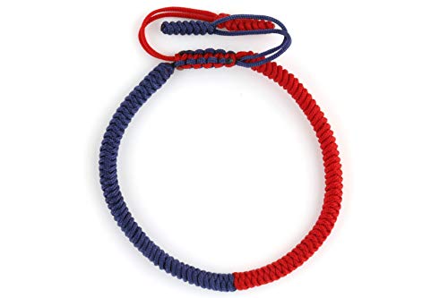 Dowling Brothers One Tibetan Monk Lucky Minimal Rope Buddhist Handmade Knot Bracelet - color: HALF NAVY RED