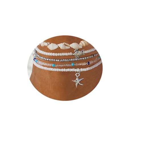 Waeceip Beach Ankle Bracelets For Women Summer Boho Anklets For Women Seashell Beaded Anklets Summer Jewelry Beach Vacation Accessories - color: starfish Boho 5