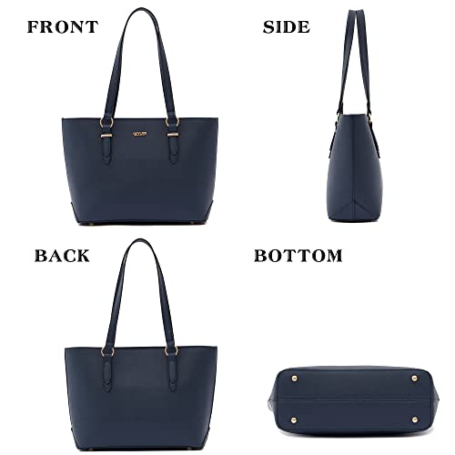 Purses And Wallets Set For Women Work Tote Satchel Handbags Shoulder Bag Top Handle Totes Purse With Matching Wallet - color: A5-3pcs/Set Darkblue