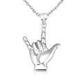 Claddagh Gold .925 Sterling Silver I Love You American Sign Language ASL Hand Sign Charm Pendant Necklace (S/L) | Choice of Pendant Only or Chain Length - size: Pendant With 20" Chain, style: Small