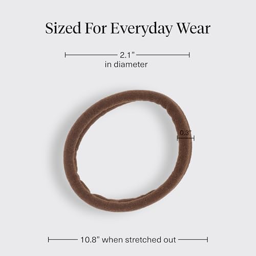 Kitsch Hair Ties No Damage - Strong, Stretchy Hair Bands | Soft Nylon Ponytail Holders, Snag-Free Rubber Bands, Perfect for Updos & Braids | Ideal Gifts for Women - Chocolate, 20pcs - color: Chocolate (Pack of 20)