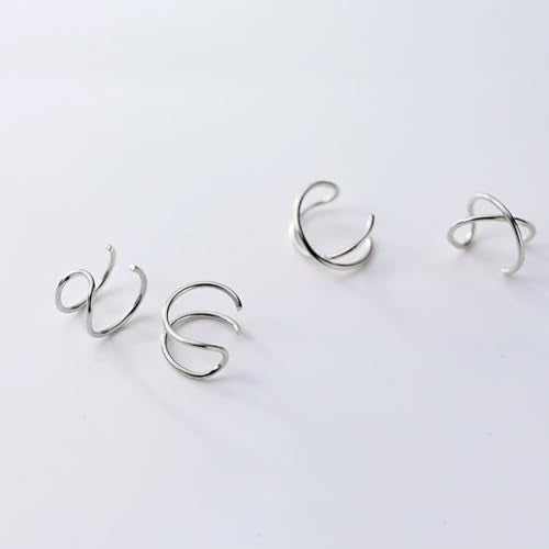 Ear Cuffs Non Piercing 14K Gold Plated Ear Cuff Earrings for Women Trendy Clip on Cartilage Earring Stacks Non Pierced Adjustable Fake Earrings Set Jewelry - color: A3:Silver Ear Cuff