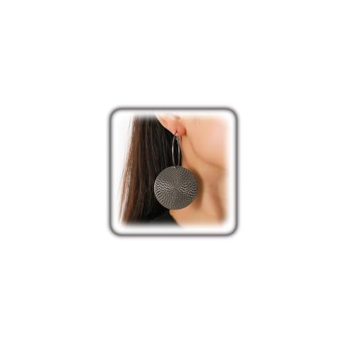 Boho Large Hoop Earrings for Women Oversized Chunky Coin Dangle Earring Hammered Big Disc Loop Earrings Trendy Party Jewelry Accessories Gifts - color: Silver