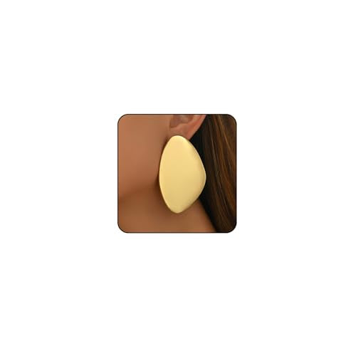 Statement Earrings for Women Big Earrings Large Statement Earrings Chunky Irregular Geometric Drop Dangle Earrings Oval Round Pebble Shape Earrings Chunky Jewelry - style: style gold