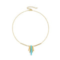 INENIMARTJ Gold Turquoise Necklace for Women Boho Turquoise Pendant Necklace Gold Chain Turquoises Necklaces Trendy Western Turquoises Jewelry for Womens - style: Turquoises D