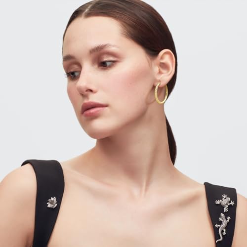 Gold Hoop Earrings for Women 14K Gold Hoop Earrings for Women 14K Gold Earring Hoops Delicate Pattern like Leaf Hoops Earring for Womens 25/30mm - size: 30mm