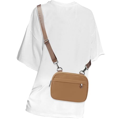 MAXTOP Small Crossbody Bags for Women Belt Bag Fanny Pack with Adjustable Strap - color: Camel Brown, style: Small Crossbody Bag