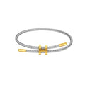 AIMADE Bracelets for Women Adjustable Charm Bracelet, 18k Gold-plated Buckle Design Titanium Steel Wire Rope Women's Gift Jewelry - color: silver