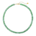 Beaded Necklace for Women,Natural Gemstone Necklace for Women,Colorful Bead Choker Necklace Handmade Surfer Beach Necklace Trendy Jewelry Gift for Women - style: Green Aventurine
