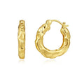 SHIMAO Hammered Gold Earrings for Women, Small Hoop Earrings 14K Gold Plated Thick Hoop Huggie Earrings for Women, Niche Design Metal Texture Chunky Gold Huggie Hoop Earrings