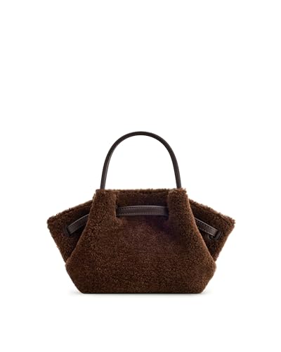 JW PEI Women's Hana Mini Tote Bag - color: Dark Brown Faux Fur