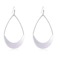 MALOYANVE Teardrop Earrings for Women Boho Fashion Large Gold Silver Waterdrop Simple Lightweight Hollow Metal Drop Dangle Statement Earrings Jewelry Gifts - color: Silver