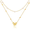 KSF Gold Lariat Necklace for Women Y Shaped Layered CZ Drop Chain | Y shaped necklace; Layered CZ detail; Long lariat style; Gift for her - color: Gold-12