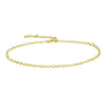 NOKMIT Solid 925 Sterling Silver Bracelets for Women, Dainty Interlocking Circles Cubic Zirconia Adjustable Chain Bracelet, Trendy Stackable Link Bracelets, Simple Cute Jewelry Gifts - color: Gold Cable Chain