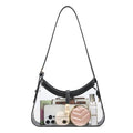 CLUCI Clear Bag for Stadium Events, Clear Purses for Women, Shoulder Bag Hobo Handbag with Adjustable Strap - color: B-transparent With Black-small