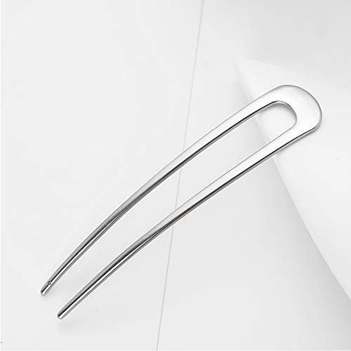 [2 Pack] Benefree U-Shape Hairpins, Bride Hair Accessories Hair Pins Clip Vintage Hair Stick,Hairstyle Chignon for Women Girls-Silver - color: 2P Silver