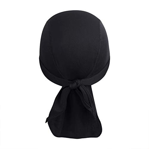 PURFUN Men Women Breathable Cycling Bandana Headscarf Adjustable Sweat Wicking Quick Dry Mesh Head Scarf Wrap Liner Skull Cap - color: Mesh-black