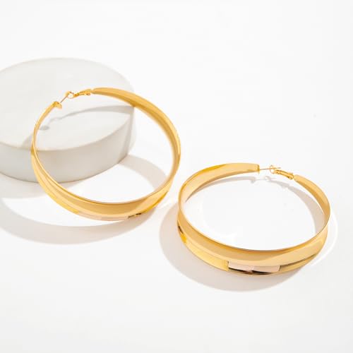 Large Hoop Earrings Lightweight Chunky Earrings for Women Chunky Earrings Big Hoop Earrings for Wedding - style: Hoop-Gold-03