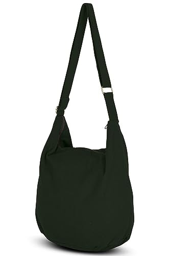 Your Cozy Hobo Sling Bags For Women Crossbody Bag Thai Top Handmade Shoulder Bag with Adjustable Strap - color: Dark Forest