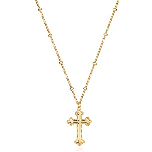 MEVECCO Dainty Gold Cross Necklace for Women - 18K Gold Plated Delicate Minimalist Cubic Zircon Cross Necklaces Cute Faith/Crucifix Jewelry Gift - style: Cross-1