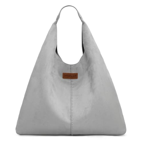 Wrangler Suede Shoulder Bag for Women Large Slouchy Hobo Purse Handbag Top Handle Fall Purse