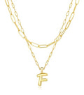 adoyi Dainty Heart Initial Necklaces 14K Gold Plated Layered Letter A-Z Pendant Necklace Stack Trendy Jewelry Birthday Valentines Gifts for Women Jewelry - color: Gold-Letter, style: F