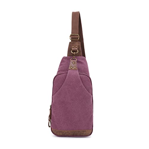 Glacier Canvas Concealed Carry Sling Bag Crossbody Backpack Purse for Men Women | Concealed Carry - color: Wine